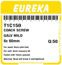T1C150 - Coach Screw -T1C150_Label_T